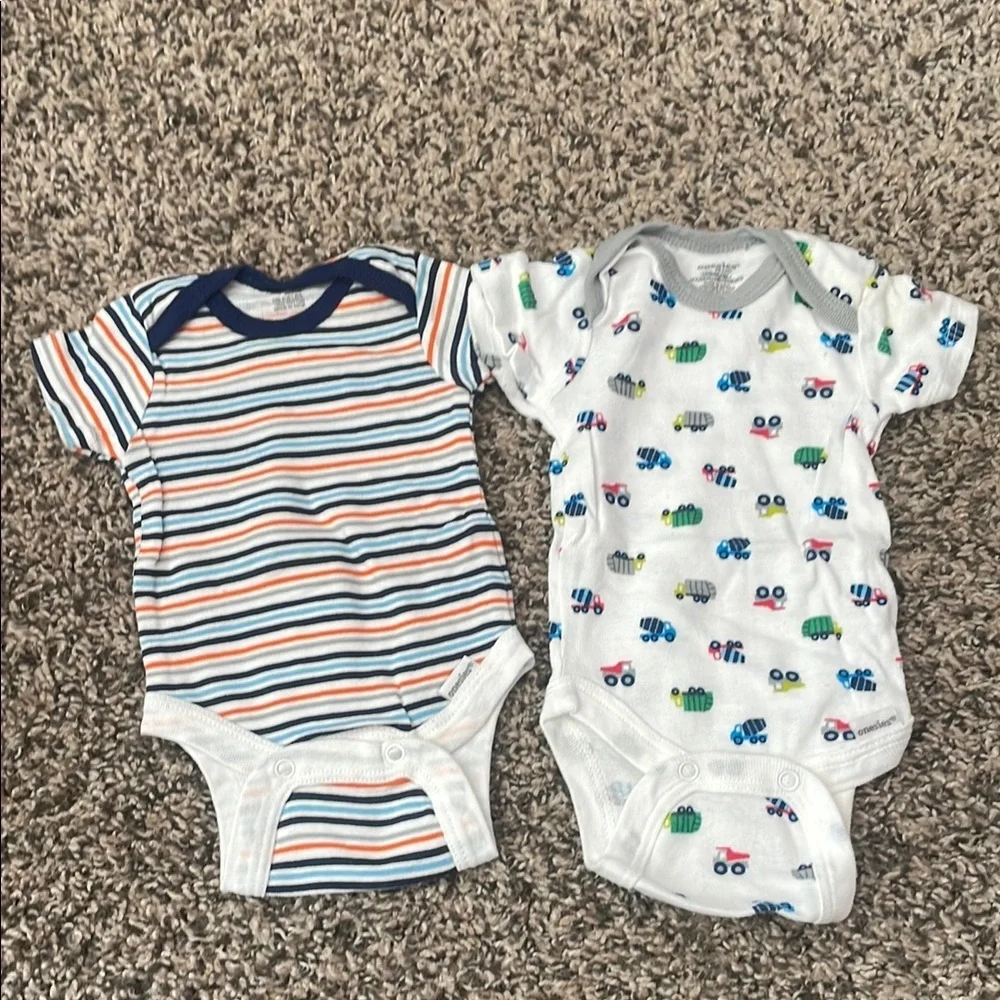 Onesies Baby Boy Matching Set - 4 onesies, 3 pairs of pants